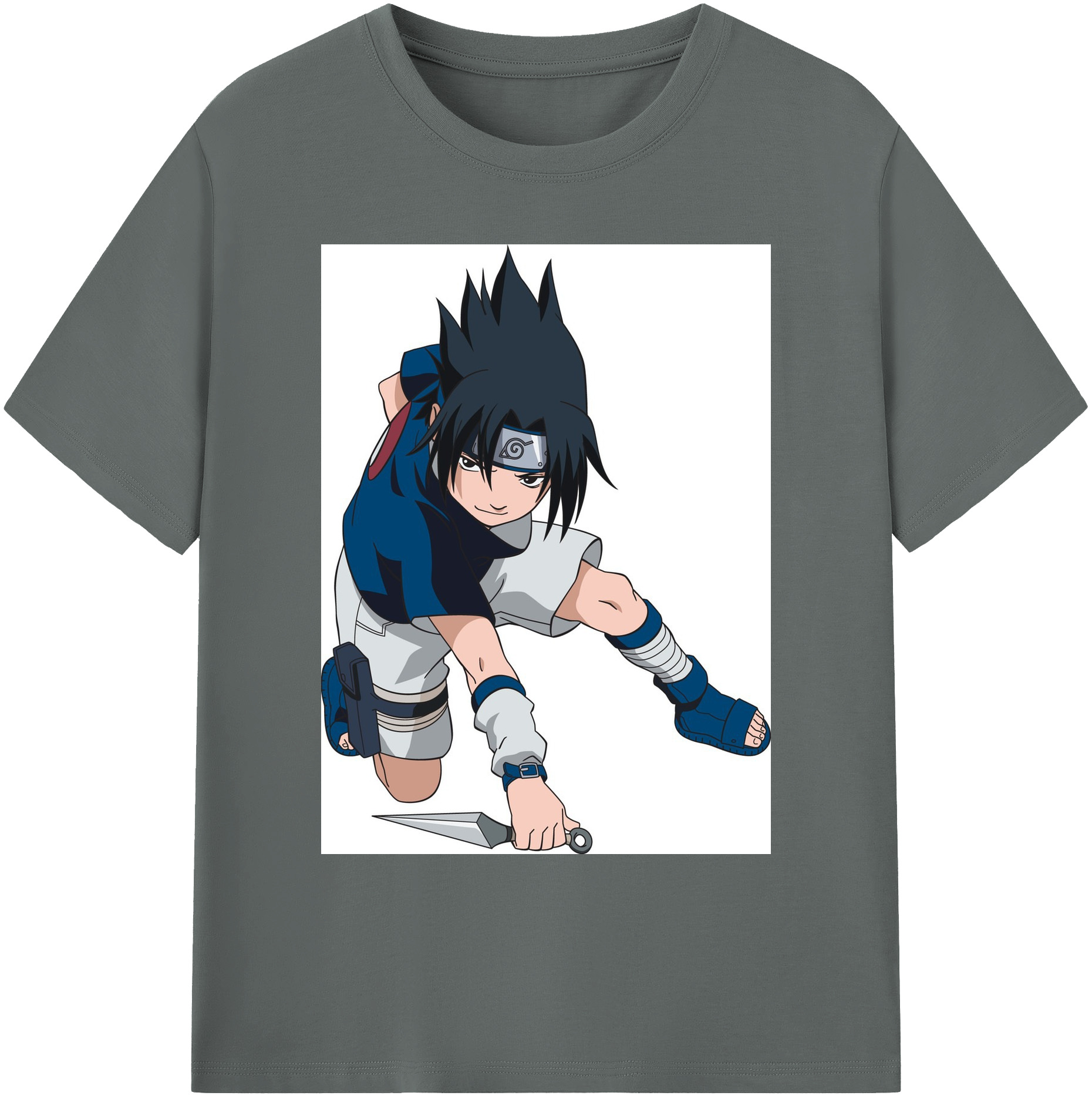 NARUTO -ナルト- うちは サスケ Uchiha Sasuke 綿100％ メンズ半袖Tシャツ｜肌触りやわらか＆通気性